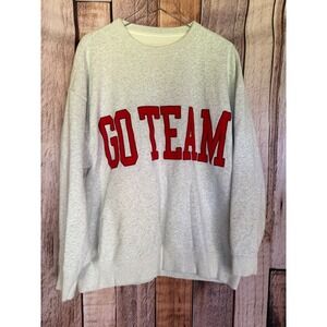 Abercrombie & Fitch GO TEAM Sweatshirt Varsity Preppy Cozy College Core Size XL